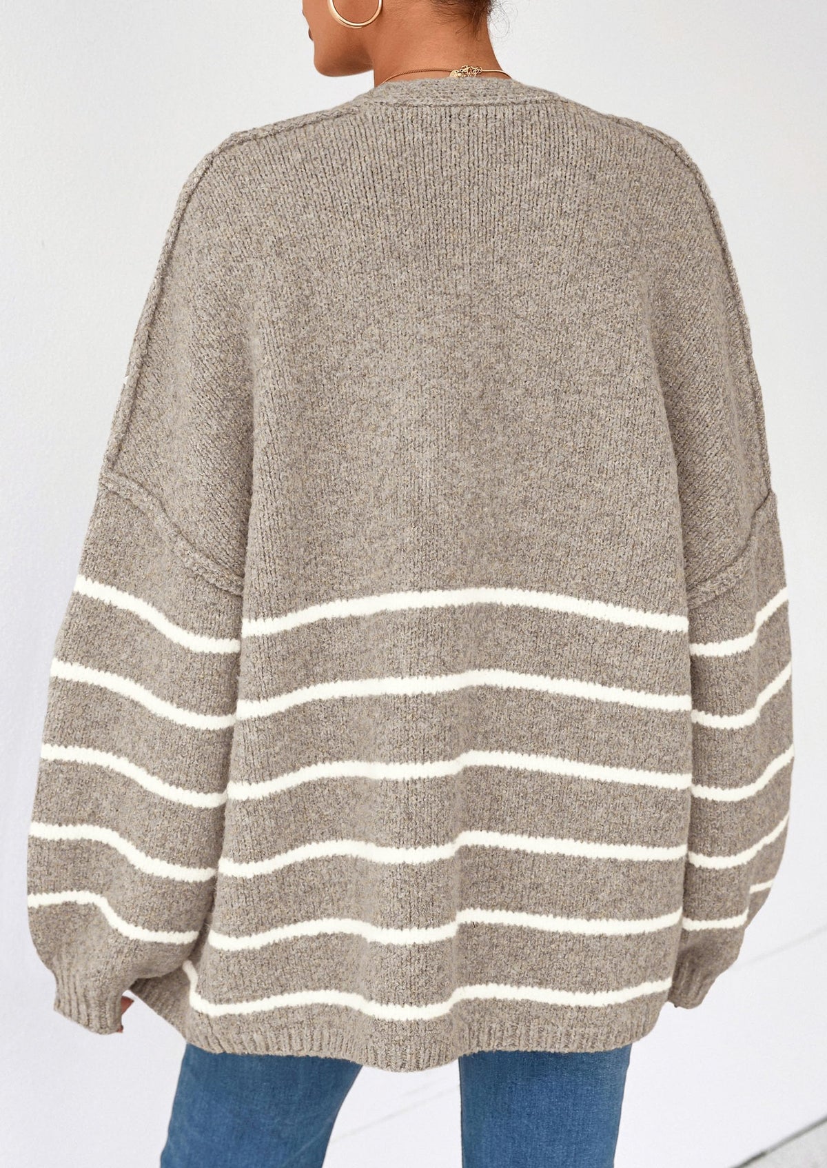 Oversized Cardigan Sweater for Women - Open Front Knit