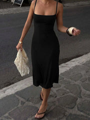 Backless Bodycon Slip Midi Dress