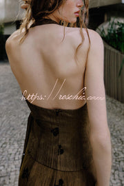 Sequin Halter Neck Backless Crop Top | Vacation Wear