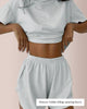 Striped Knit Pajama Set with Split Shorts – Lounge Set