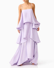 Three-Layer Ruffle Maxi Dress