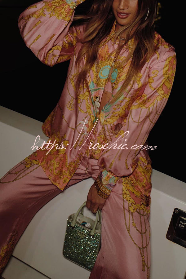 Tiger Print Long Sleeve Shirt and Pants Set – Loose Fit