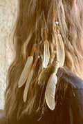 Colorful Feather Tassel Hair Clip – Bohemian Handmade