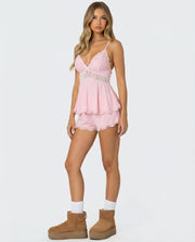 Lace-Trim Cami & Shorts Pajama Set