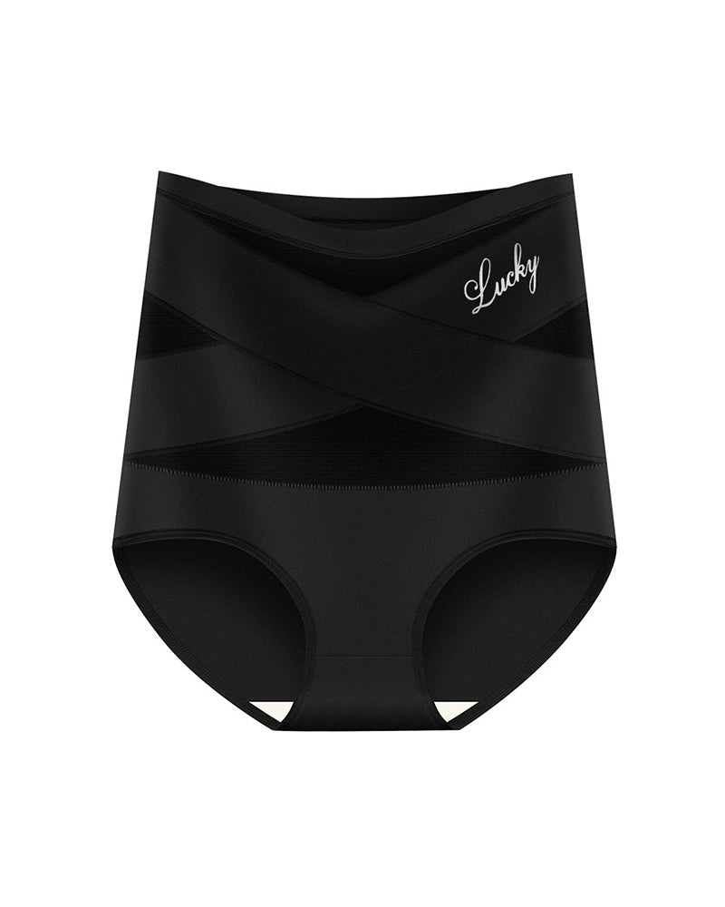 High-Waist Tummy Control Panties with Breathable Mesh
