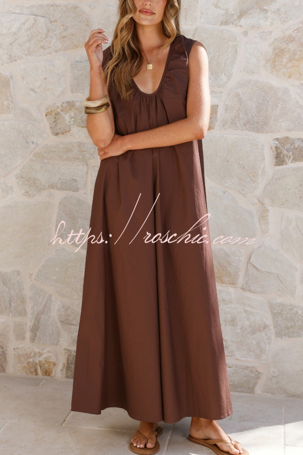 Sleeveless Loose Maxi Dress for Vacation & Casual Wear