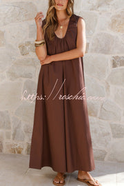 Sleeveless Loose Maxi Dress for Vacation & Casual Wear