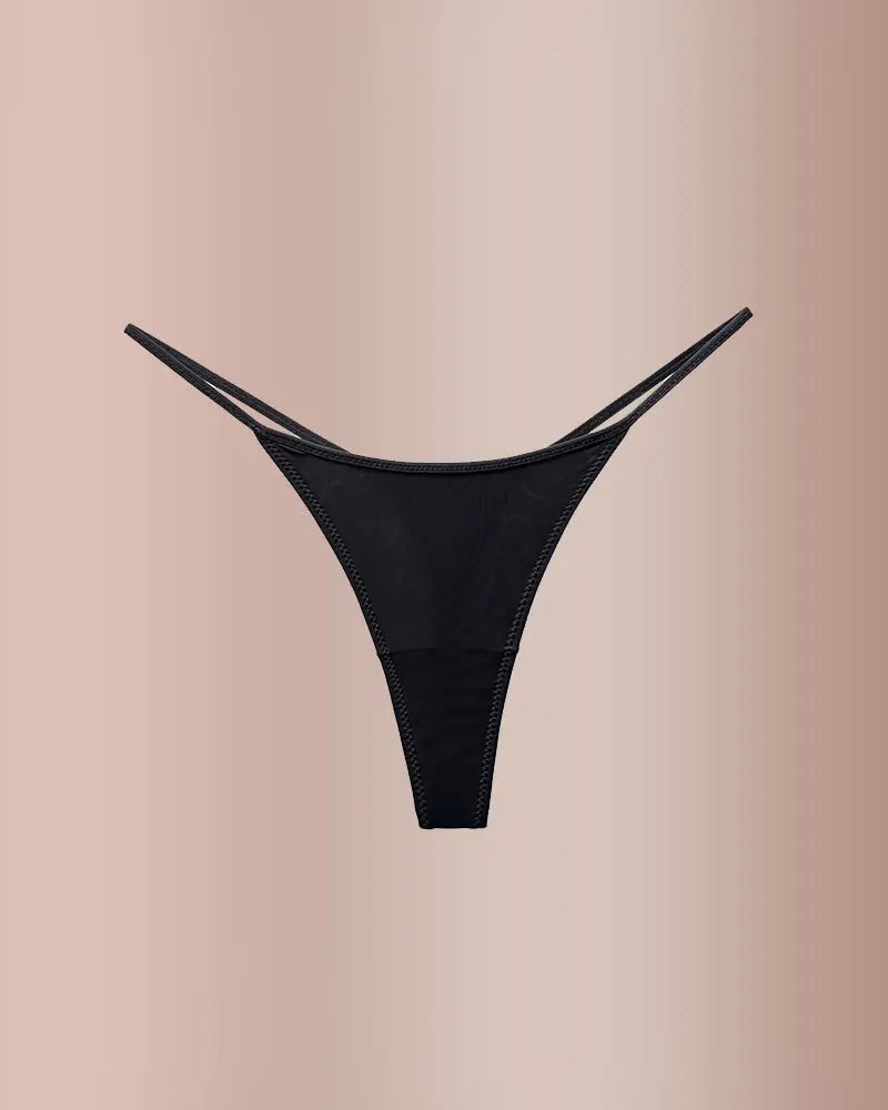 Animal Print Thong Underwear – Ice Silk Thin Strap