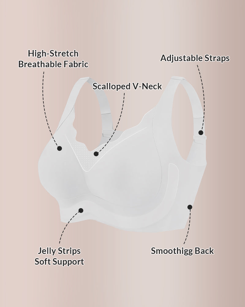 Seamless Wire-Free Lifting Bra with Jelly Strip Support