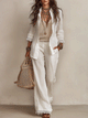 Ivory Cotton-Linen Pant Set | Bohemian Coastal Style