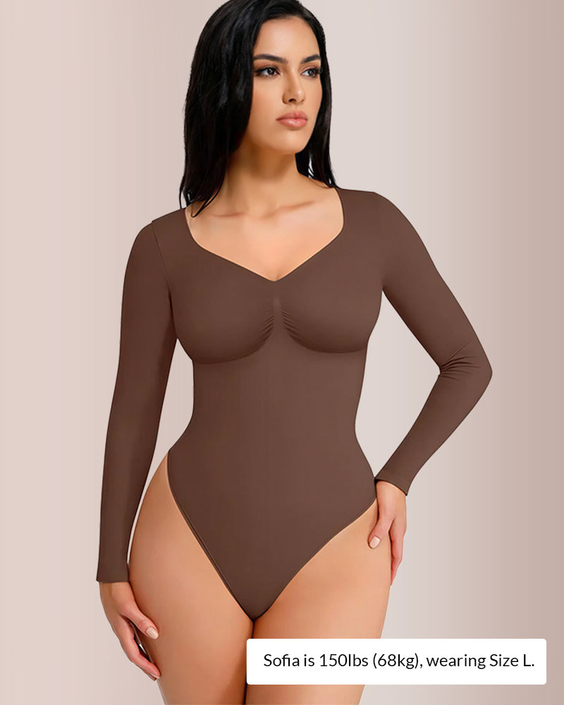 Body string gainant sans couture à manches longues