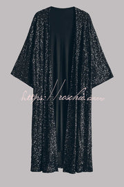 Kimono à manches cloche à sequins | Dissimulation de soirée disco
