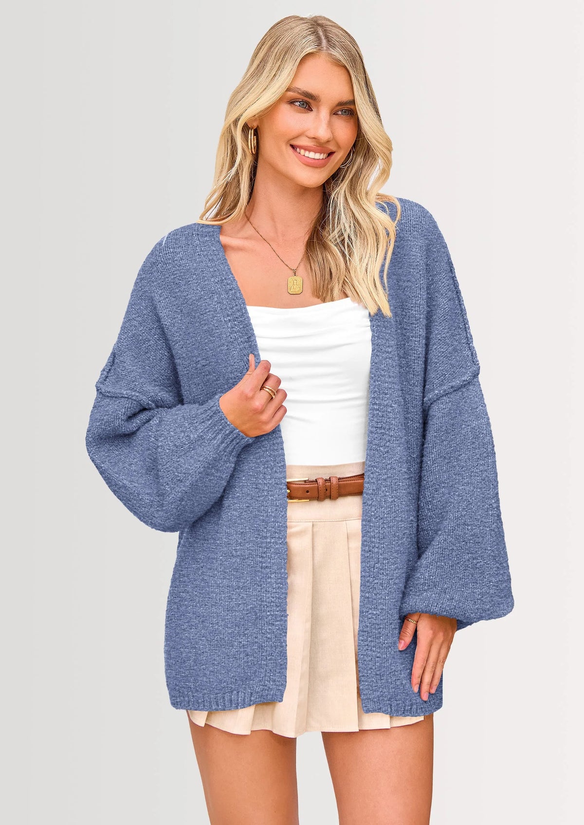 Oversized Cardigan Sweater for Women - Open Front Knit