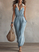 Women's Relaxed Fit Wide-Leg Sleeveless Jumpsuit