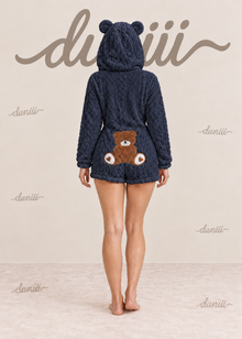 Duniii Original Teddy Bear Plush Hooded Romper