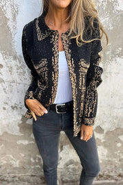 Women's Lapel Metal Buckle Loose Casual Jacket