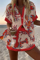 Σετ σορτς Lobster & Crab print με μπλούζα με κουμπιά