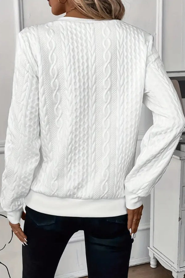 Women's Casual Zip-Up Sweatshirt with Round Neck