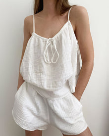 Duniii Crinkle Cotton Cami & Shorts Lounge Set