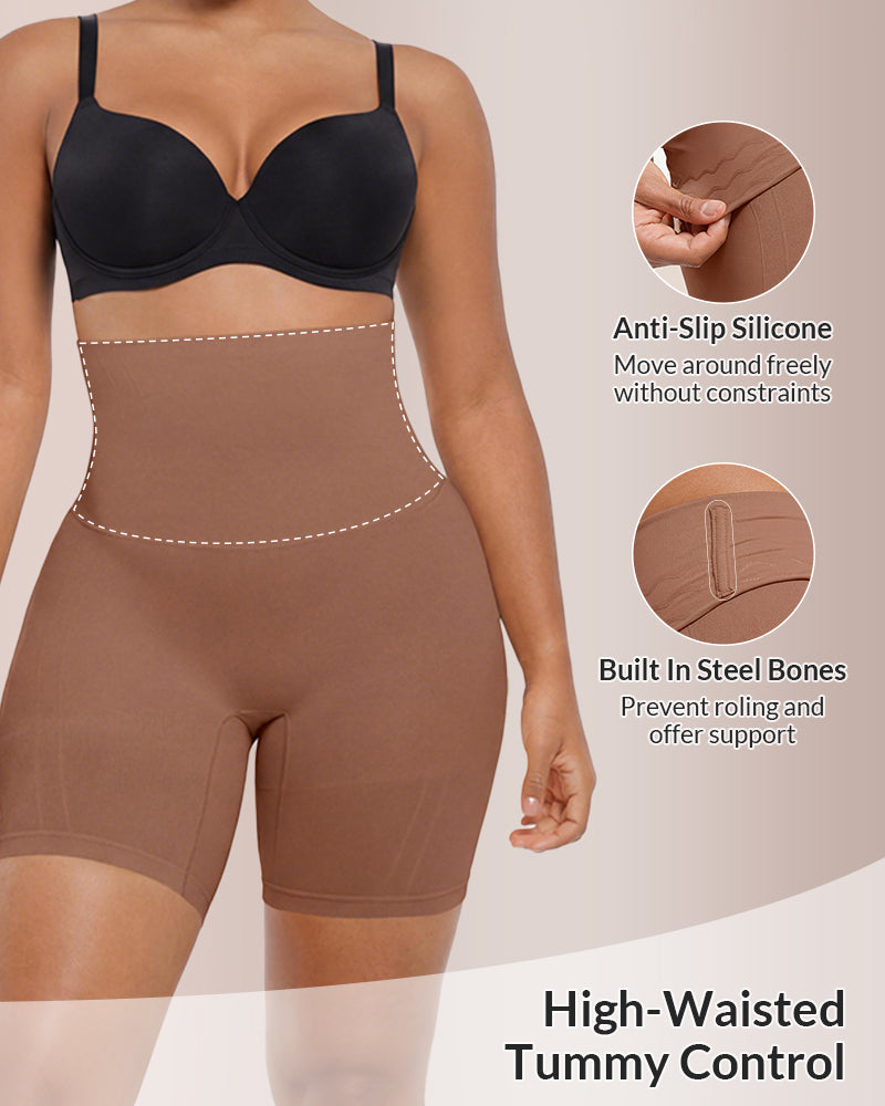 High Waisted Seamless Sculpting Shorts with Butt Lift