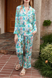 Underwater Print Long Sleeve Two-Piece Set – Loose Fit