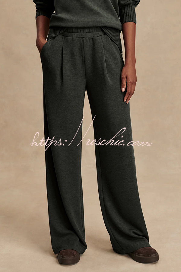 High-Neck Long Sleeve Sweatshirt and Loose Pants Lounge Set