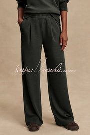 High-Neck Long Sleeve Sweatshirt and Loose Pants Lounge Set