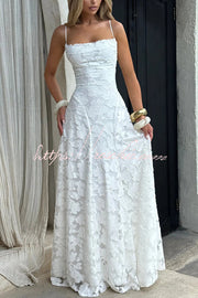 Floral Burnout Jersey Cowl Neck Lace-Up Maxi Dress