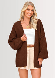 Oversized Cardigan Sweater for Women - Open Front Knit