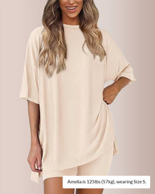 Duniii Oversized Tee & Biker Shorts Lounge Set