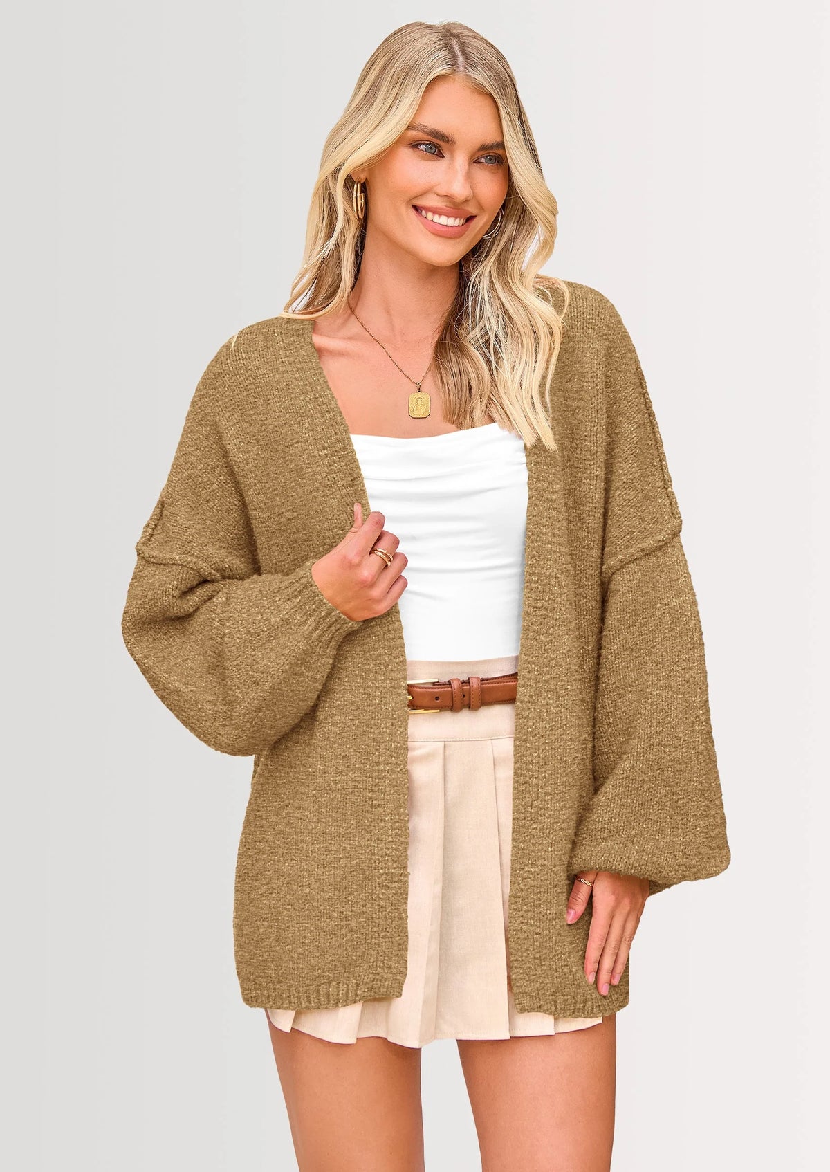 Oversized Cardigan Sweater for Women - Open Front Knit