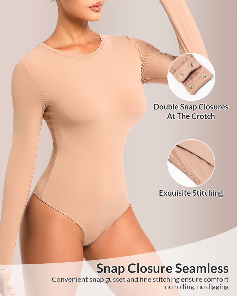 Sculpting Long Sleeve Crew Neck Bodysuit
