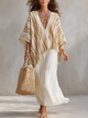 Textured Knit Poncho & Maxi Skirt Two-Piece Set