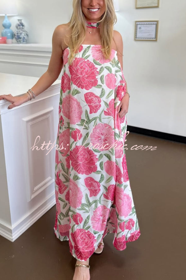 Floral Print Off-Shoulder Maxi Dress – Loose Vacation Fit