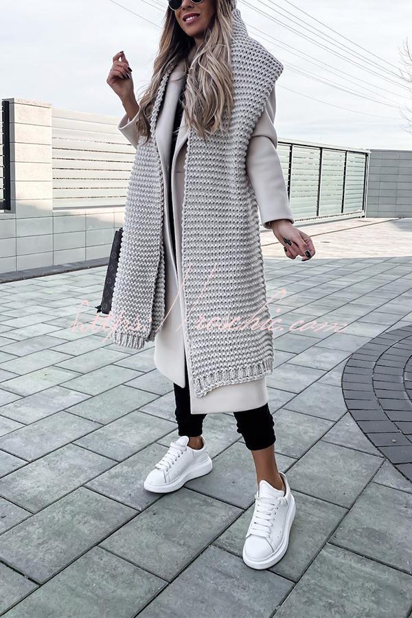 Handmade Thick Knit Wool Scarf for Women & Men
