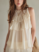 Layered Ruffle Sleeveless Blouse with Tiered Detail