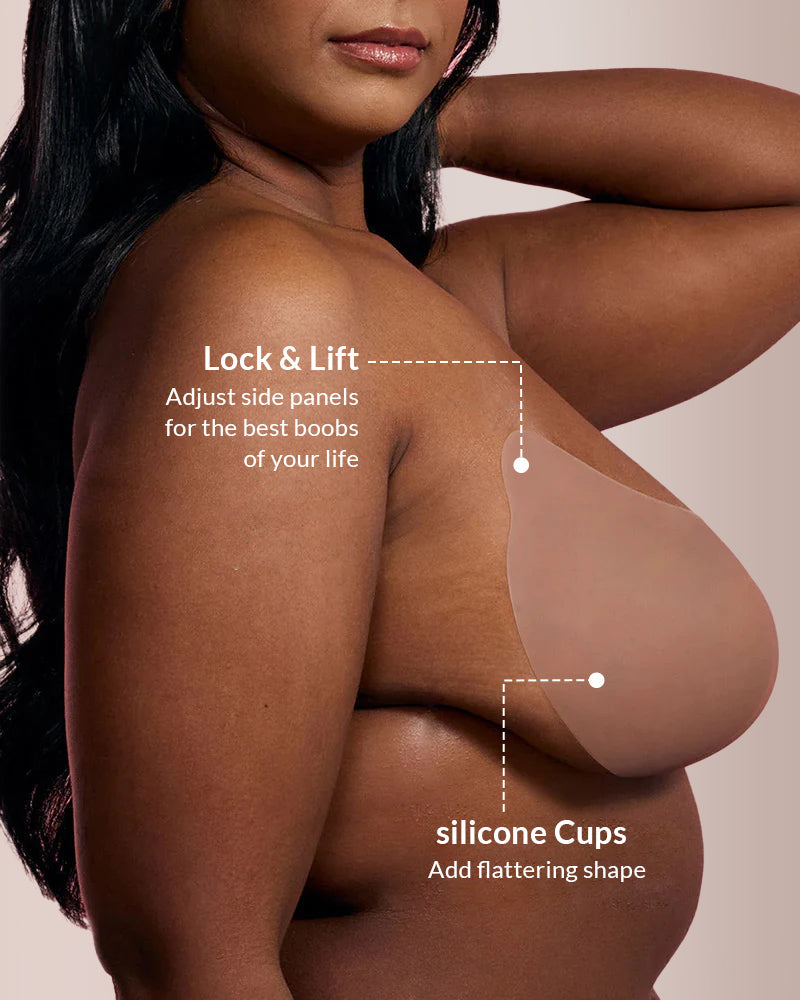 Seamless Deep-V Sticky Silicone Push-Up Bra