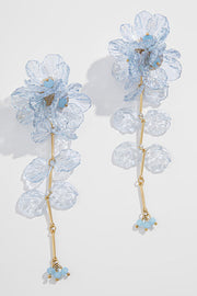 Tassel Floral Pearlescent Mermaid Drop Earrings