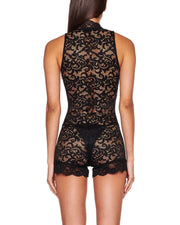 Floral Lace Lingerie Romper – Deep-V Halter Boyleg Bodysuit