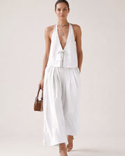 Sleeveless Vest & Wide-Leg Pants Set