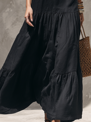 Black Halter Neck Tiered Maxi Dress – Sleeveless