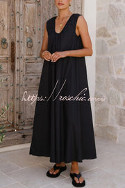 Sleeveless Loose Maxi Dress for Vacation & Casual Wear