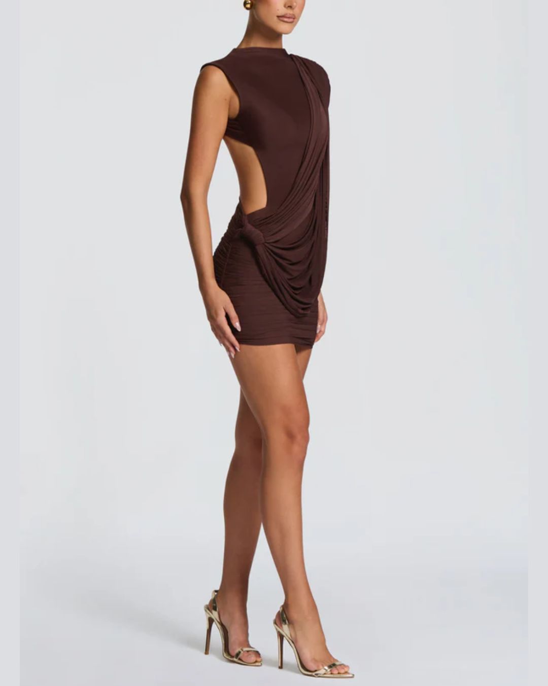 Asymmetric Backless Mini Dress