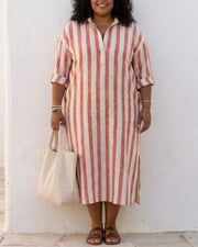 Striped Bohemian Maxi Dress – Casual Flowy Style