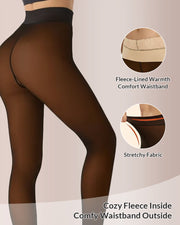 Fleece Lined Opaque Slimming Tights for Women