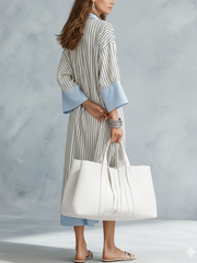 Striped Midi Dress | Breathable Fabric, Flattering Fit