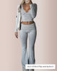 Slim-Fit V-Neck Crop Top and Pants Lounge Set