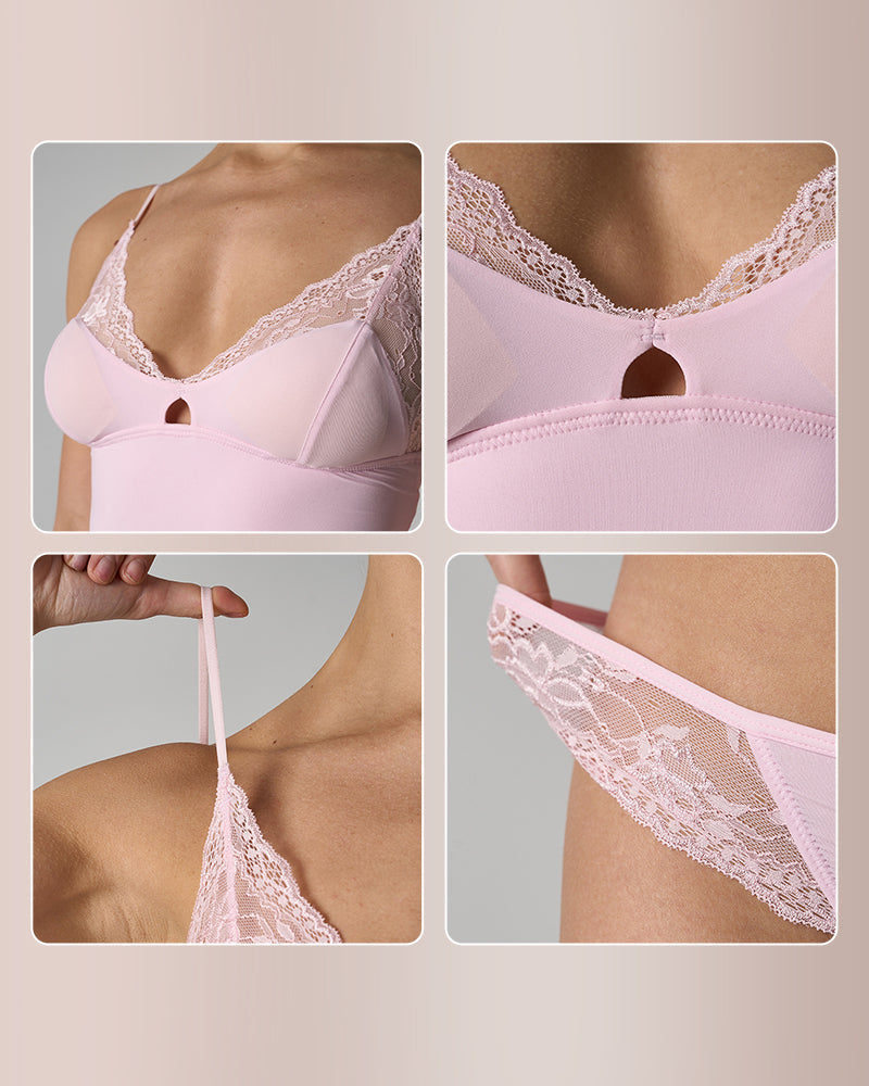 Lace Padded Triangle Cami Set