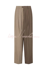 Two-Tone Oversized Blazer and Wide-Leg Pants Set
