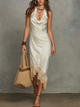 Cream Satin Slip Dress – Bias-Cut Sleeveless Midi